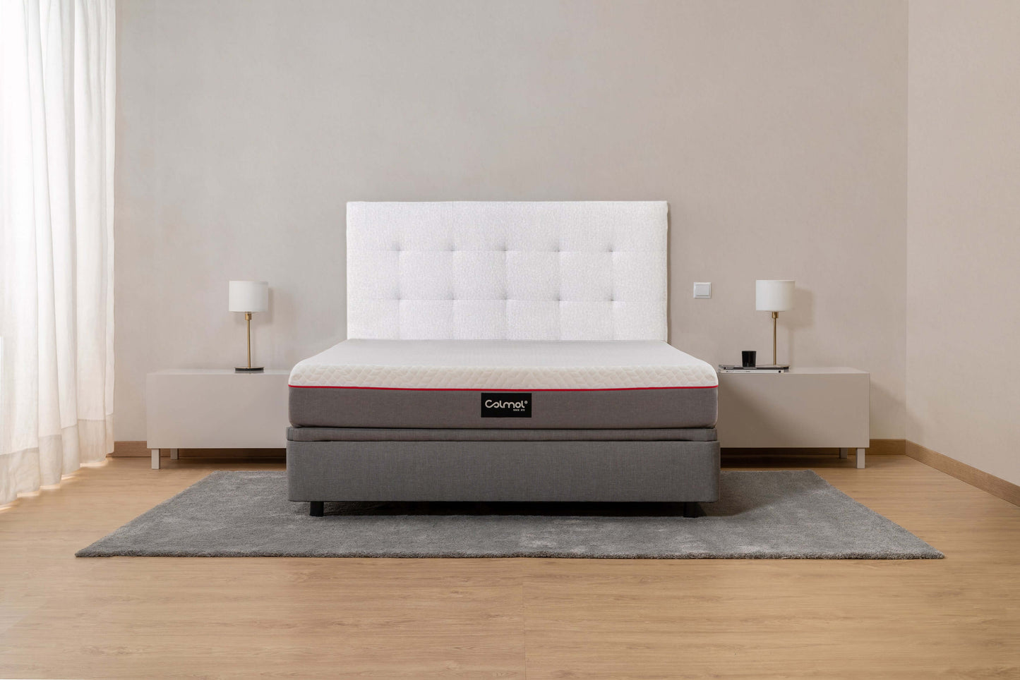 cabeceira quadrato branco cama