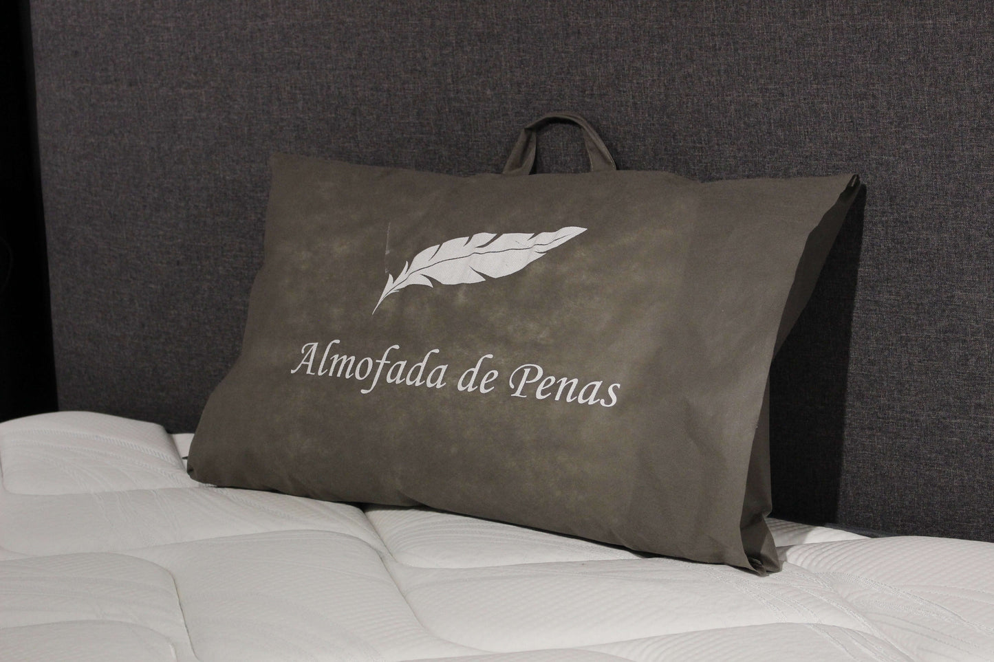 almofada penas saco