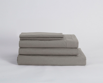 Conjunto Lençóis Percal Stonewash 200 Fios