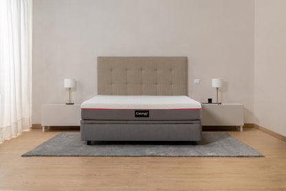 cabeceira quadrato bege cama