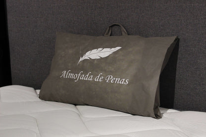 almofada penas saco